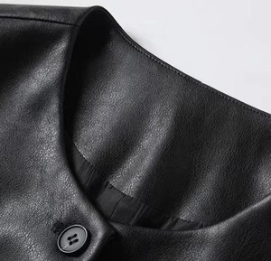 Gilet en cuir véritable imperméable pour femme, style motard décontracté, épais, idéal pour la conduite et les voyages - Product Image 4
