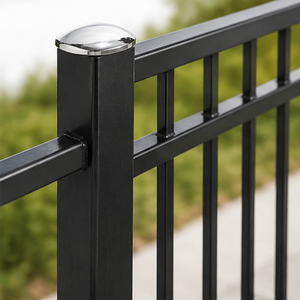 Support d'extrémité de main courante moderne en acier inoxydable argenté pour balustrade en verre et escalier de porche/balcon - Product Image 2