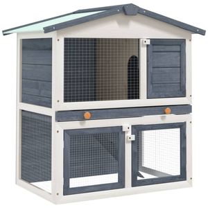 Casa per animali domestici in legno grigio con 3 porte per i tuoi amici pelosi - Product Image 1