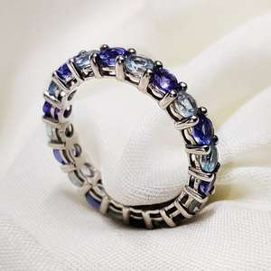Natural Tanzanite Blue Topaz <b>Ring</b> Handmade Gemstone Jewelry For Women November December Birthstone Statement <b>Ring</b> - Product Image 2