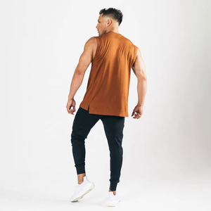 Men's Hip Hop Hoody Tank Top ODM Custom Graphic Print Cotton Polyester Sleeveless Streetwear Gym Tee Summer Fashion 2025 - Product Image 3