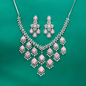 Collar de Cadena de Cuerda Clásico de Latón con Circonitas de Diseño de Lujo y Alta Calidad con Baño de Rodio para Aniversario 436599 - Product Image 4