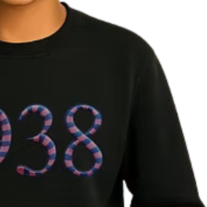 เสื้อสเวตเชิ้ตปักลาย 3 มิติ สีดำสำหรับเด็กผู้หญิง เสื้อแขนยาวลำลอง สวมใส่สบายทุกวัน เสื้อผ้าสไตล์ไลฟ์สไตล์ - Product Image 3