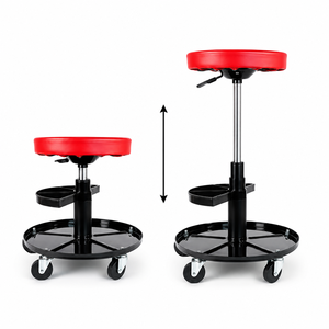 Asiento Rodante Neumático para Garaje con Bandeja de Herramientas, Taburete de Mecánico Portátil de Fácil Montaje GAPGAR029 - Product Image 1