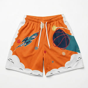 Pantalones Cortos Deportivos para Hombre, Cintura Alta, Cierre con Cordón, Logotipo Personalizado, Números y Nombres, Impresión Digital, Resistentes al Viento, Estilo Urbano - Product Image 1