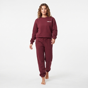 Conjunto Deportivo Casual de Dos Piezas para Mujer, Sudadera de Cuello Redondo de Algodón Grueso y Pantalones Jogger, Ropa Deportiva Urbana al por Mayor - Product Image 3
