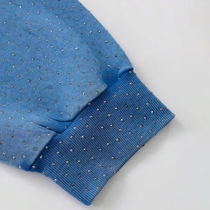 Sweat à capuche surdimensionné personnalisé de haute qualité, avec strass, style streetwear, respirant, pour hommes, avec option OEM - Product Image 4
