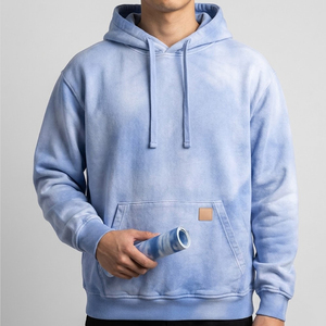 เสื้อฮู้ดดี้สไตล์วินเทจสำหรับผู้ชาย ผ้าฟลีซเนื้อนุ่ม สวมใส่สบาย ทรงโอเวอร์ไซส์ แฟชั่นทันสมัย สีซีดจางแบบซันเฟด  สั่งซื้อขั้นต่ำน้อย - Product Image 1