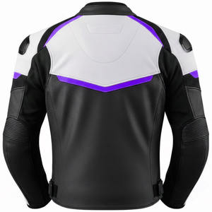Blouson de moto unisexe en cuir léger, grande taille, respirant, imperméable, design détachable pour la course moto - Product Image 2