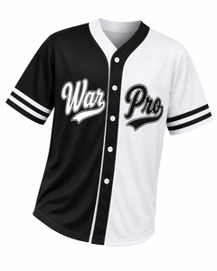 Maillot de baseball unisexe personnalisé noir et blanc, pull premium, uniforme sportif d'équipe, anti-bactérien, 100 % coton - Product Image 4
