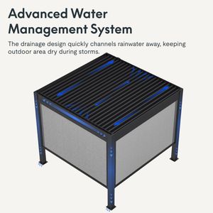 Tenda Parasole Elettrica a Lamelle con Luce LED e Telecomando, Tapparelle Multifunzione per Patio, Pergola e Gazebo - Product Image 5