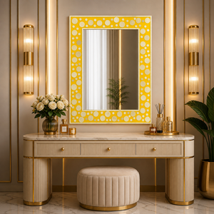 Luxury Large Antique Decorative <b>Wall</b> <b>Mirror</b> | Vintage French Style Living Room Decor | Premium Handcrafted Home Accent <b>Mirror</b> - Product Image 3