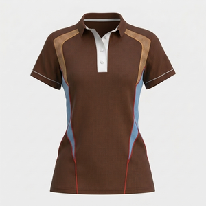 Camiseta Polo de Punto para Mujer, Estilo Urbano, Casual, de Manga Corta, Color Sólido, Servicio OEM, Alta Calidad, MOQ Bajo - Product Image 2