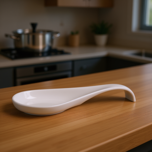 Poggiacucchiaio Excelsa in Porcellana Bianca 25,5x3x9,5 Cm per Uso in Cucina - Product Image 3