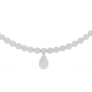 Collier tennis de luxe en or blanc 18 carats orné de diamants ronds de laboratoire pour les occasions spéciales, mariages et fiançailles - Product Image 4