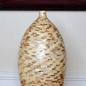 Jardinière en métal avec incrustation de os, faite à la main, de forme ronde, style minimaliste, pour la décoration de la maison, produit de luxe, exportations en gros - Product Image 1