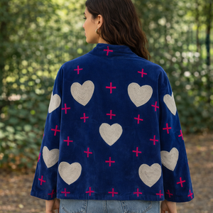 Boho Suzani Embroidered Quilted Knitted Velvet Eco-Friendly Breathable Windproof Reversible Bomber <b>Jacket</b> Wool Soft Winter Nylon - Product Image 3