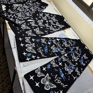 Jeans en denim à jambe large 100% coton biologique, entièrement brodés et personnalisables, taille haute, style streetwear vintage, avec service OEM ODM - Product Image 5