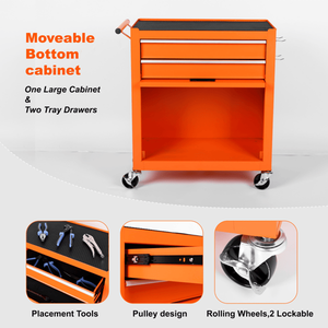 8-Drawer Rolling <b>Tool</b> Chest Detachable 2-in-1 Top <b>Tool</b> <b>Box</b> Liner Lockable Wheels Side Hooks Metal <b>Storage</b> Cabinet - Product Image 4