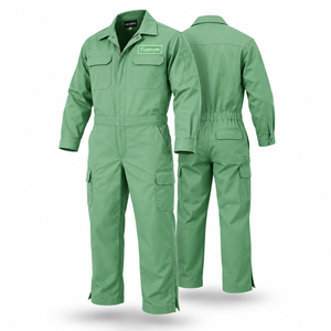 Overol de Trabajo de Algodón, Manga Larga, Verde, Transpirable, Uniforme de Mecánico, Ropa de Trabajo Industrial Resistente - Product Image 1
