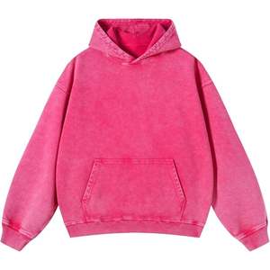 Sweat-shirt à capuche oversize en molleton lavé, manches raglan, poche kangourou, marron, streetwear unisexe - Product Image 6