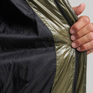 Chaqueta Acolchada de PU Verde Oliva para Hombre con Capucha, Cortavientos, Rellena de Plumón, Cierre de Cremallera, Ropa Casual de Invierno, Chaqueta Estilo Burbuja - Product Image 4