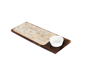 Bandejas para servir de madera de perla Madre al por mayor 25x15cm hoteles certificados EPCH restaurante utensilios de cocina con incrustaciones de hueso decoración India - Product Image 1