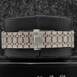 Luxury High Quality Iced Moissanite Ceramic <b>Case</b> Stainless Steel & Moissanite Band 20mm Analog Hip Hop Style Mechanical <b>Watch</b> - Product Image 4