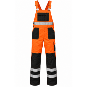 Pantalones de Trabajo de Alta Visibilidad con Color Personalizado, Cinta Reflectante, Sarga de Algodón, Ropa de Trabajo de Fábrica, Bolsillos para Herramientas en el Pecho, Rodillas Reforzadas, Seguridad para Hombres - Product Image 1