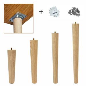 High Quality <b>Solid</b> <b>Wood</b> Tapered Round Table Legs for Coffee Table End Table Chair Furniture OEM Factory Supply - Product Image 2