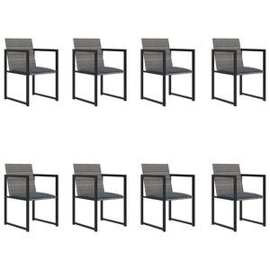 Outdoor Dining Set <b>Grey</b> 8 Seater Rattan Steel <b>Frame</b> Garden Furniture Contemporary Design Weather Resistant - Product Image 2