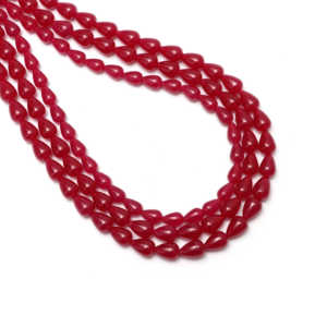 Cuentas de Rubí Cultivado en Laboratorio, Perforadas, en Forma de Gota, Color Rojo, Tamaños de 3x5 a 10x14 mm, para Joyería, Artesanía y Diseño - Product Image 4