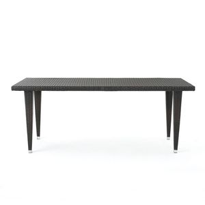 Set da Pranzo Moderno da Esterno in Rattan Marrone da 9 Pezzi, Grande 187 cm, con Tavolo e Sedie per 8 Persone, Ideale per Patio, Terrazza, Giardino e Veranda - Product Image 3