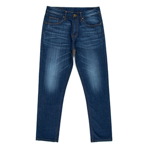 Jeans de Mezclilla para Hombre, Corte Recto, Cintura Alta, Desgastados, 100% Algodón, para Movimiento Fácil, Pantalones Resistentes de Color Azul - Product Image 5