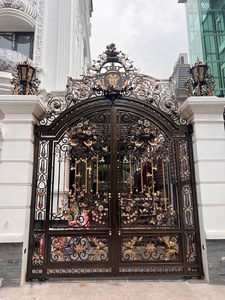 Composants de portail en fer forgé en gros, panneaux de clôture décoratifs avec accessoires floraux en forme de rose, provenant du Vietnam - Product Image 4