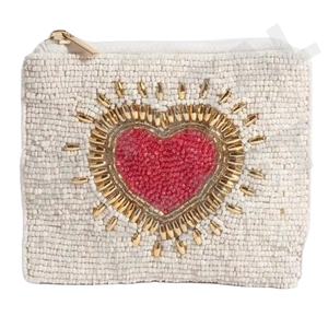 Monedero con cuentas de semillas personalizado con diseño de corazón, monedero hermoso con características de accesorios de moda - Product Image 1