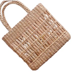 Handwoven Water Hyacinth Tote <b>Bag</b>: Vietnam <b>Wicker</b> Basket - Product Image 3