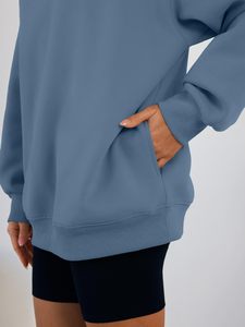 Sudadera con capucha extragrande para mujer con logotipo personalizado, multibolsillos, antiencogimiento, diseños deportivos OEM, sudaderas extragrandes dobles para mujer - Product Image 5