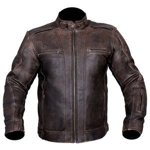 Wholesale High Quality <b>Mens</b> Genuine <b>Leather</b> Motorcycle Jacket Stand Collar Zipper Front Moto Biker Style Autumn Casual Outerwear - Product Image 1