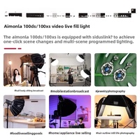 Lampu Fotografi LED 100DS 100XS 130W untuk Live Streaming, Kontrol via Aplikasi, Suhu Warna Dapat Diatur