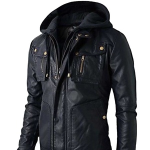Vestes en cuir de haute qualité avec capuche, meilleur design, veste en cuir de qualité supérieure, veste en cuir tendance pour hommes - Product Image 1