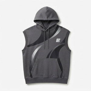 Streetwear Men <b>Sleeveless</b> <b>Hoodies</b> Custom Hooded Pullover Lightweight Gym Training Fitness Outdoor Casual Athletic Wear - Product Image 1