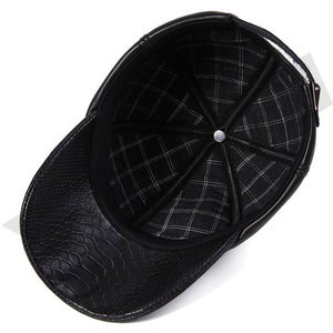 Casquette de baseball unisexe en cuir imperméable de haute qualité, style hiver, avec cache-oreilles, fermeture à boucle métallique, motif uni, sport - Product Image 5