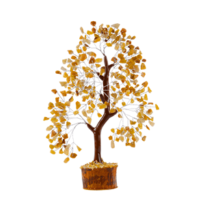 Arbre de Vie en Cristal d'Aventurine Jaune en Gros avec Fil d'Argent, Pierres de Guérison, Décoration d'Intérieur - Product Image 1