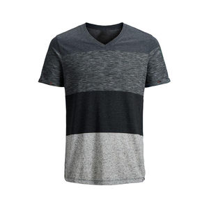 T-shirt pour homme 100% coton, col en V uni, logo personnalisé, respirant, écologique, tricoté, pour la gym, le fitness, décontracté - Product Image 1