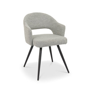 Ensemble de table à manger moderne avec 4 chaises en tissu, dossier solide, style scandinave, meubles pour salle à manger - Product Image 4