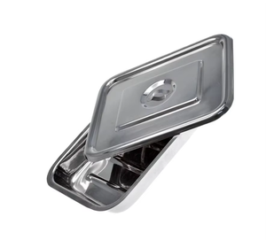 Plateau stérile en acier inoxydable, instruments chirurgicaux creux Mahfooz, plateau en acier inoxydable de 6 pouces - Product Image 3