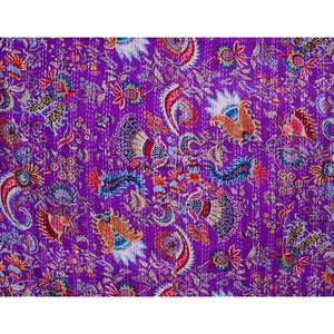 Couvre-lit Kantha imprimé paisley fait main, moderne et tendance, écologique, toutes saisons, double taille, 100% coton biologique - Product Image 2