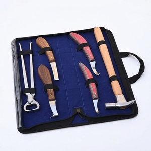 Kit de Herramientas de Herrador de Alta Resistencia para Recorte de Pezuñas, Alicates de Acero Inoxidable, Juego de Cuchillas para Pezuñas Derecha/Izquierda, Cuchilla de Doble Filo con Bucle para Herraduras - Product Image 1