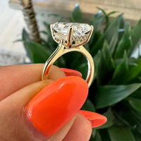 Anillo de Diamante de Laboratorio con Corte Radiante de 4.00 CT, Anillo de Compromiso Minimalista de Lujo, Anillo Solitario Elegante, Joyería Fina, Piedra Certificada IGI